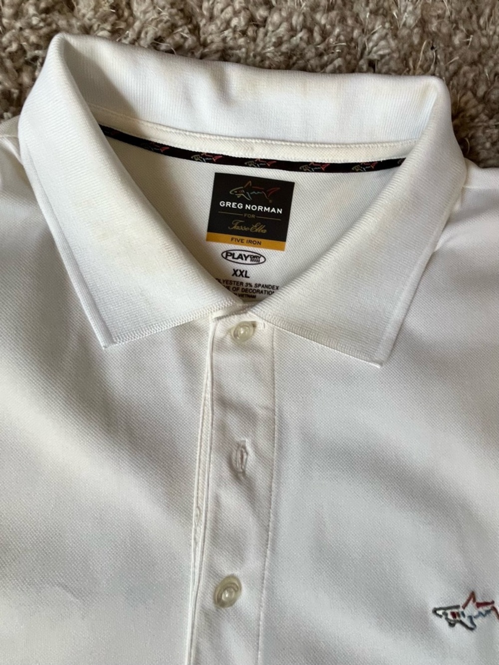 Greg Norman Collection White Short-Sleeve Performance Polo
